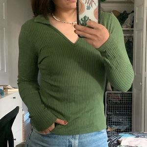 Reformation green polo top
